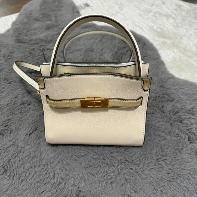 全新未使用 TORY BURCH/汤丽柏琦 Double Lee白色斜挎包80673