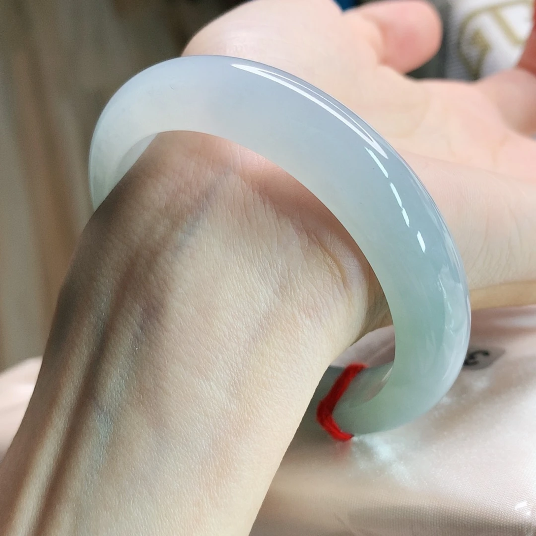 未镶嵌手镯翡翠54.9圈口蓝冰380