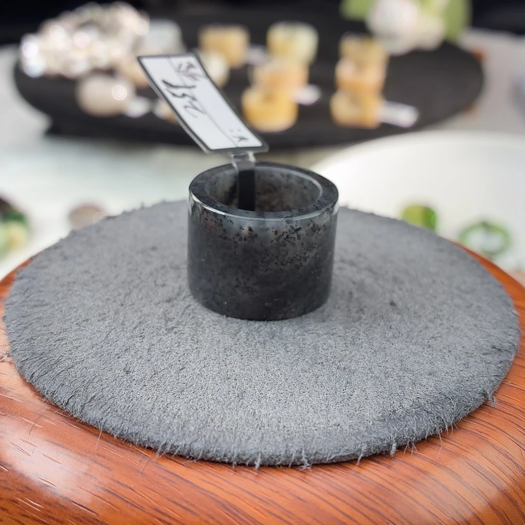 和田玉（糖玉）未镶嵌戒指b151青花直切16.4