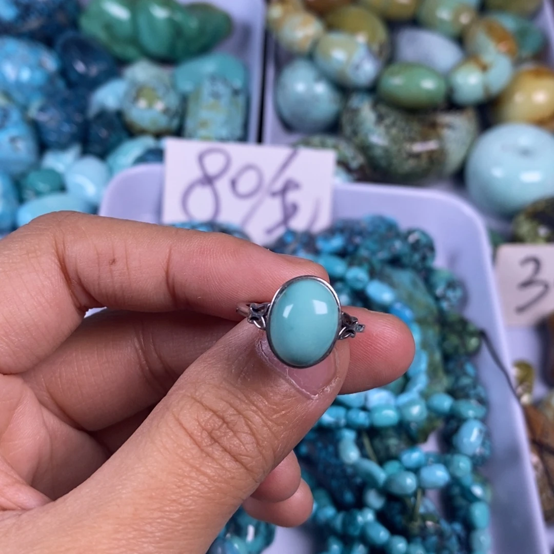 绿松石银S925镶嵌颈饰