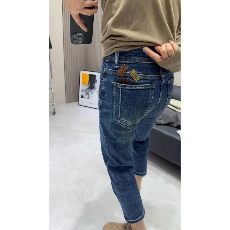 2025秋季新款洋气时尚百搭直筒牛仔裤女小个子高腰显瘦九分烟管裤