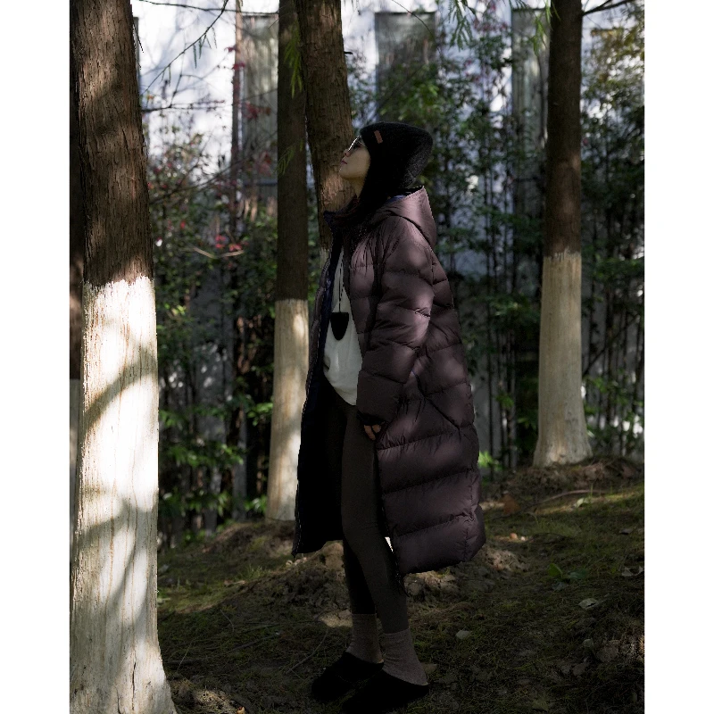 【MEINLY  CHEN】【森林蓝】高端设计师款连帽保暖经典鹅绒服824344