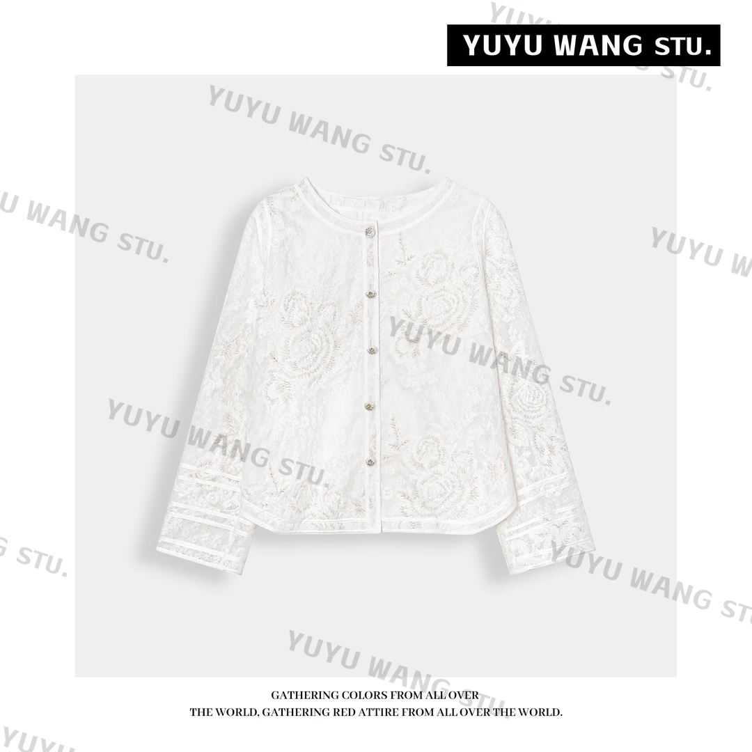 YUYU WANG【绾栀】国风新中式刺绣上衣女温婉大方轻奢独特高级外套