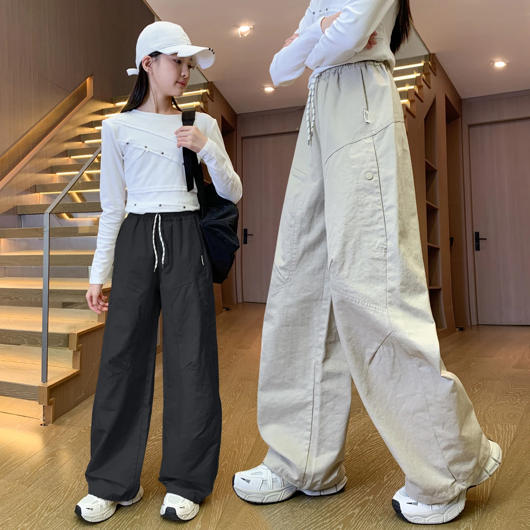 女童裤子春秋款女大童韩版炸街休闲裤儿童长裤女装初中生工装裤潮