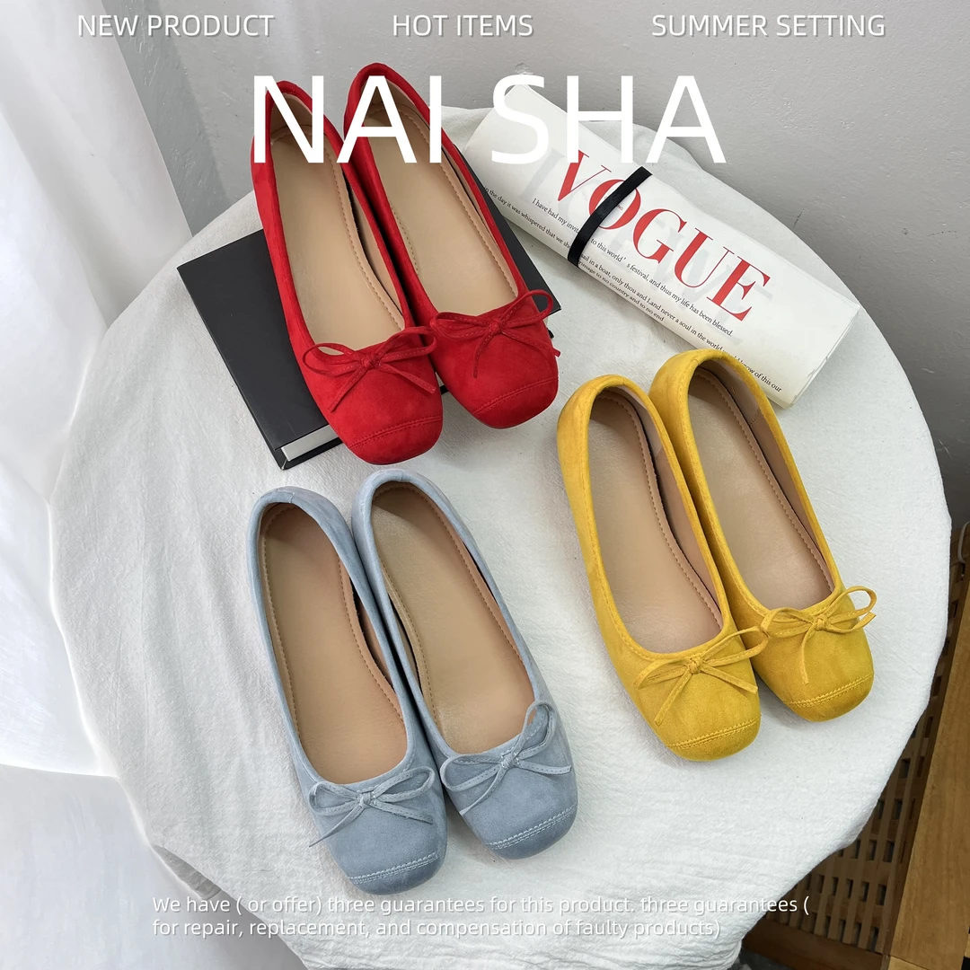 323334小码春夏真皮芭蕾单鞋百搭软底软皮不累脚新款圆头法式温柔