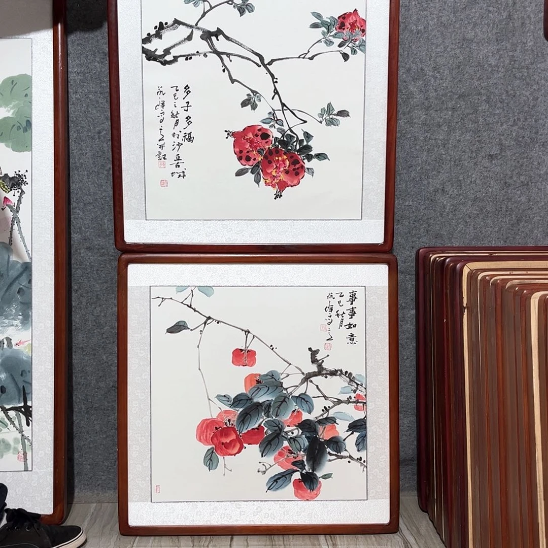 国画书画作品带框63×63