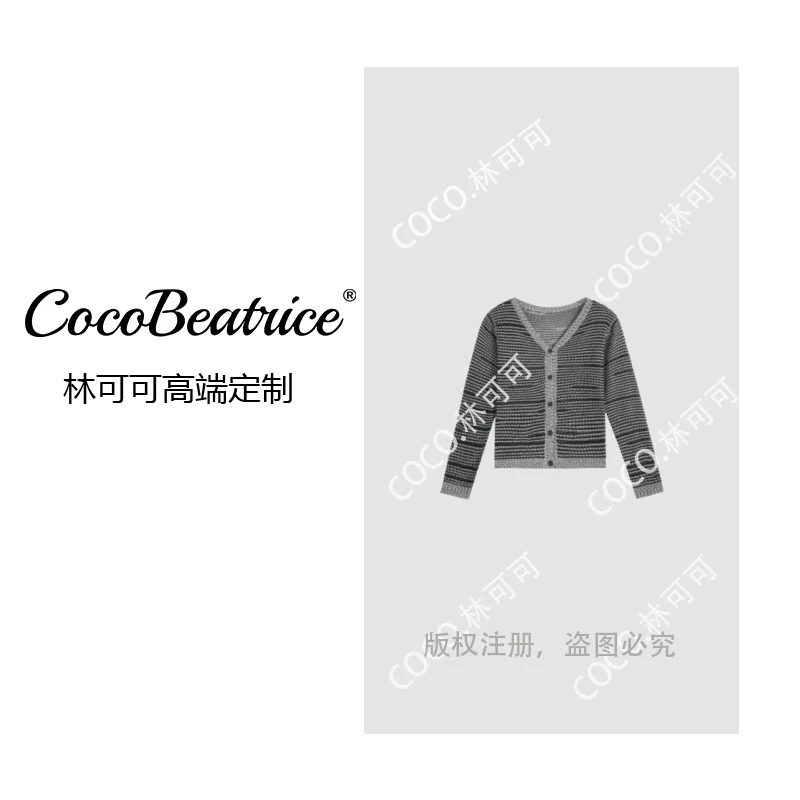 【COCO林可可】慵懒风小香风~2025新款早秋羊毛衫针织衫上衣女6933