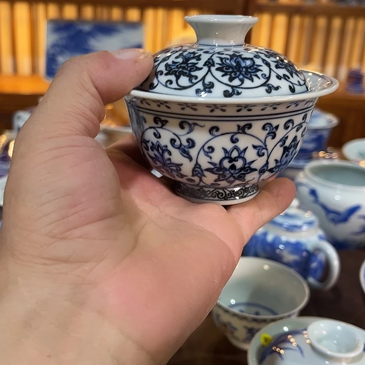 …***.錡镇堂手工手绘绘盖碗
