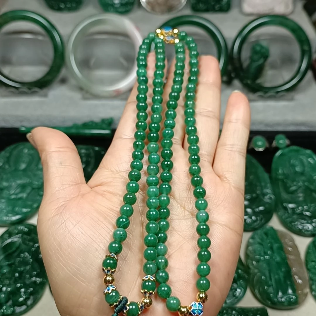 独山玉珠串108☆6未镶嵌