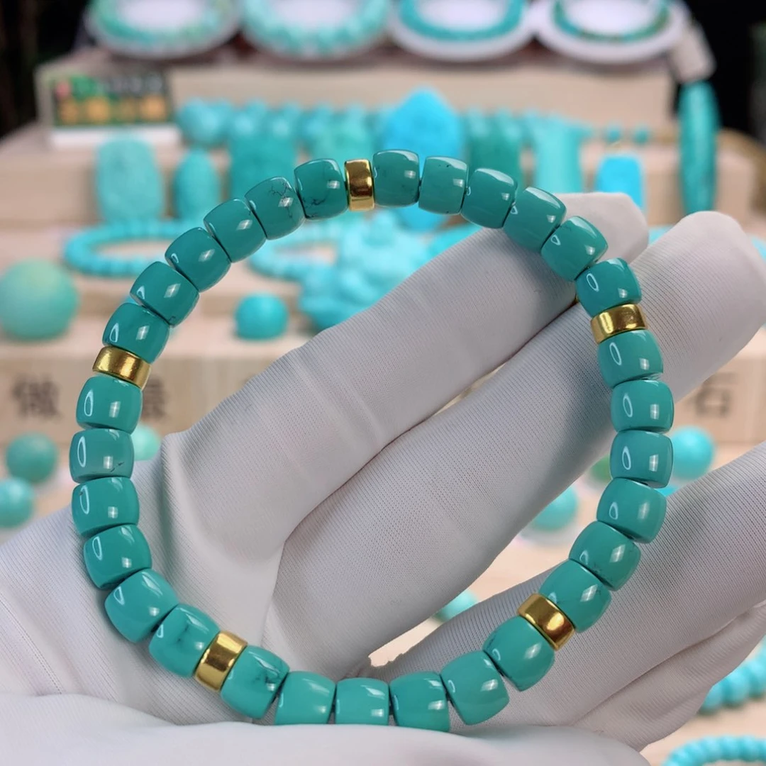 绿松石挂件18K金镶嵌