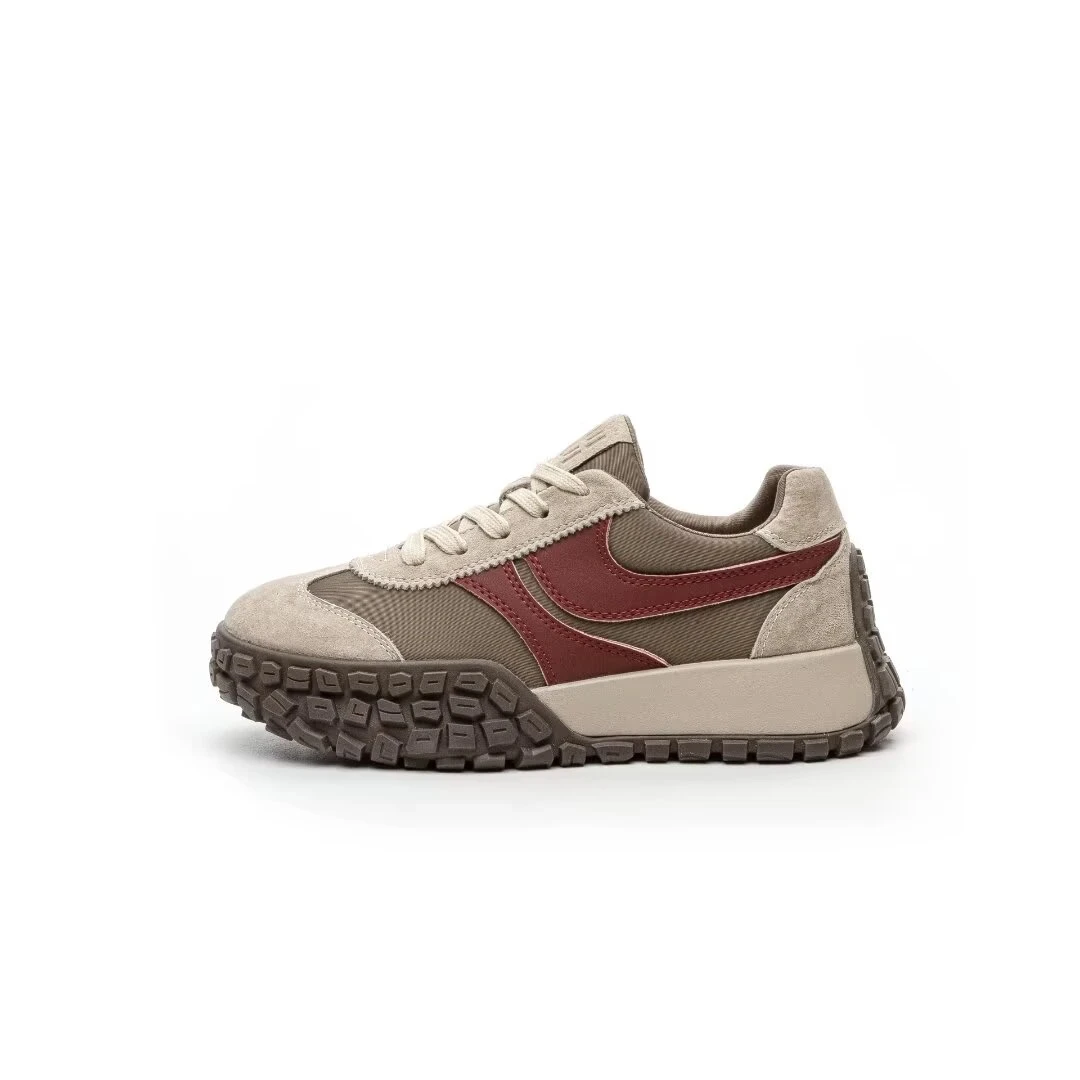 首谷大头丑萌磨砂厚底德训鞋拼色华夫阿甘鞋女1465