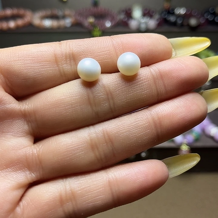 耳饰银S925镶嵌淡水珍珠