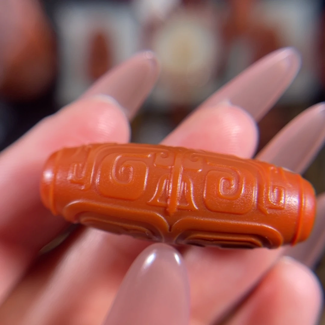 南红玛瑙未镶嵌饕餮守护勒子33.7*12.5