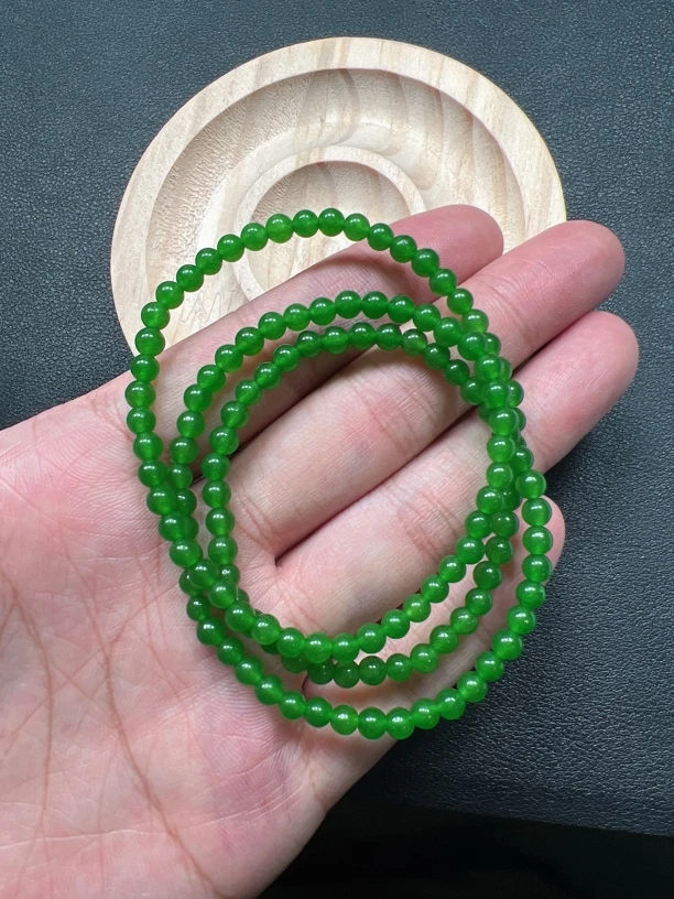 133号危料满阳绿冰种项链卡4 3圈随机发一件多样性小米珠长链女款