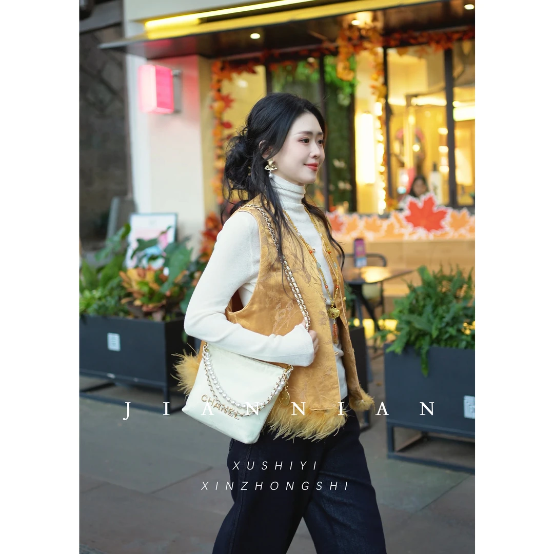 见年·徐十一【羽卿】夹羊毛棉无袖百搭新中式马夹马甲X3075