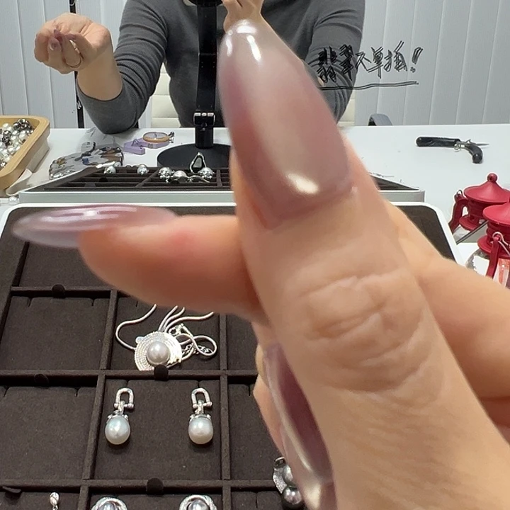 银S925镶嵌耳饰海水珍珠