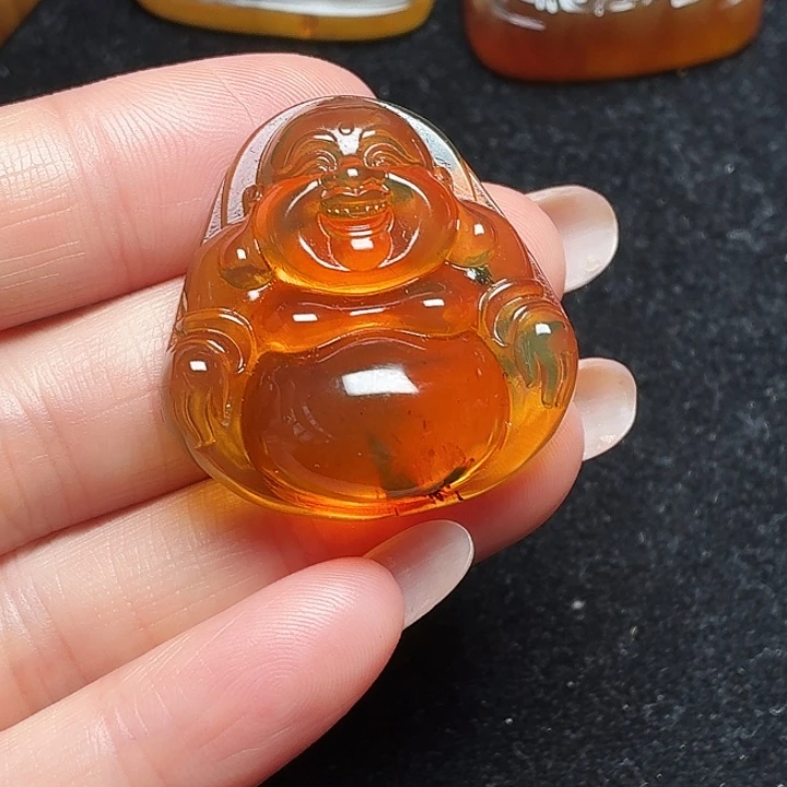 琥珀未镶嵌珠宝奇石吊
