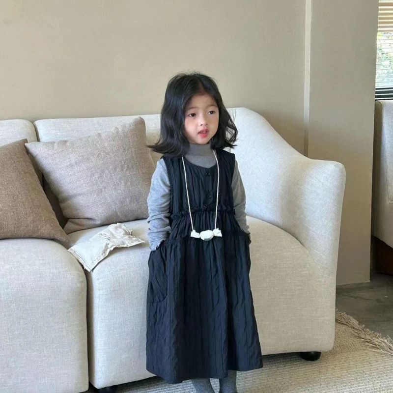 女童2025秋季新款套装韩版女宝宝背心裙时尚百搭