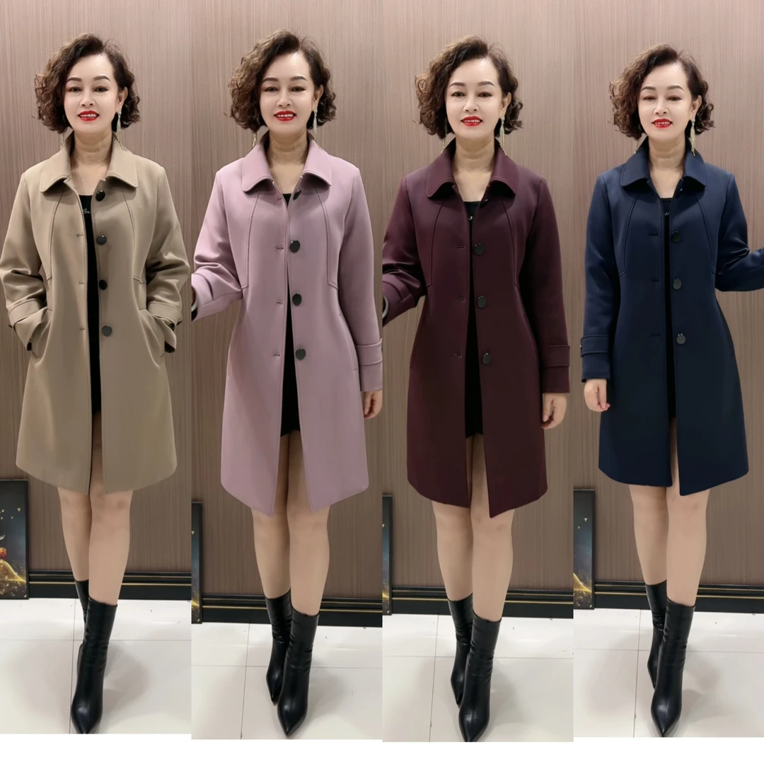 时尚气质端庄大气中长款风衣秋冬秋装大衣春秋季洋气减龄外套
