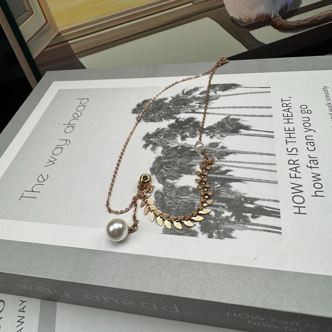 铜合金项链 气质轻奢时尚复古简约金色坠链项链319