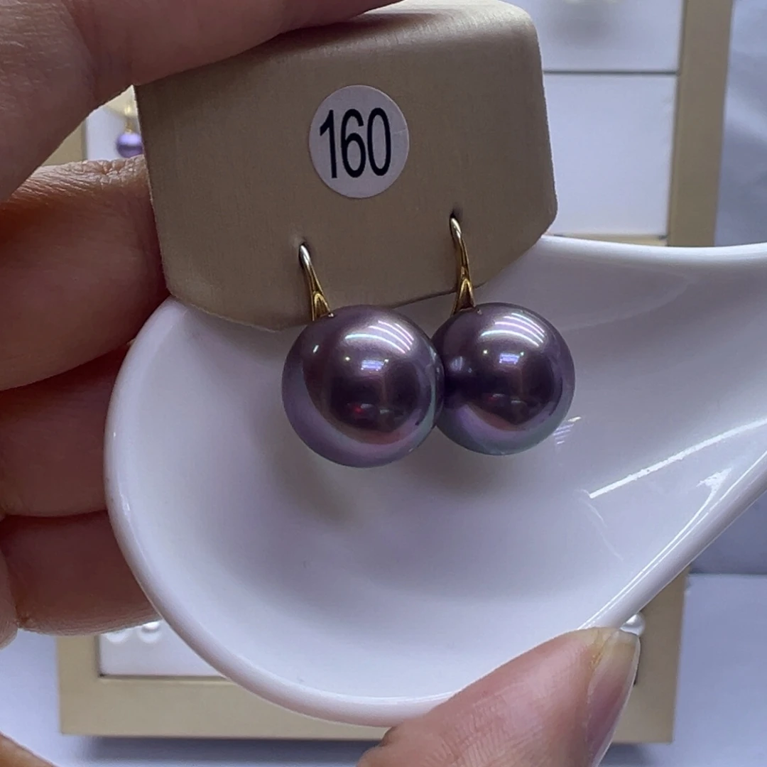 淡水珍珠银S925镶嵌耳饰