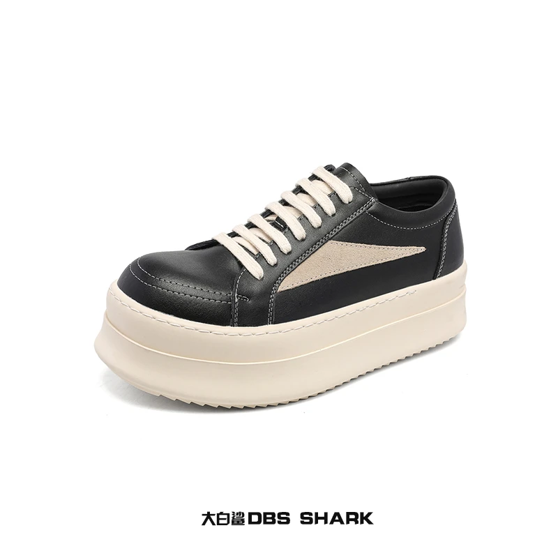 RO皮面奶香底高街VIBE风板鞋低帮厚底增高款百搭男女款高街休闲鞋