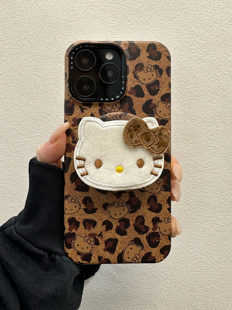 棕豹纹哈喽凯蒂猫适用苹果iphone17promax手机壳1615日韩1413菲林