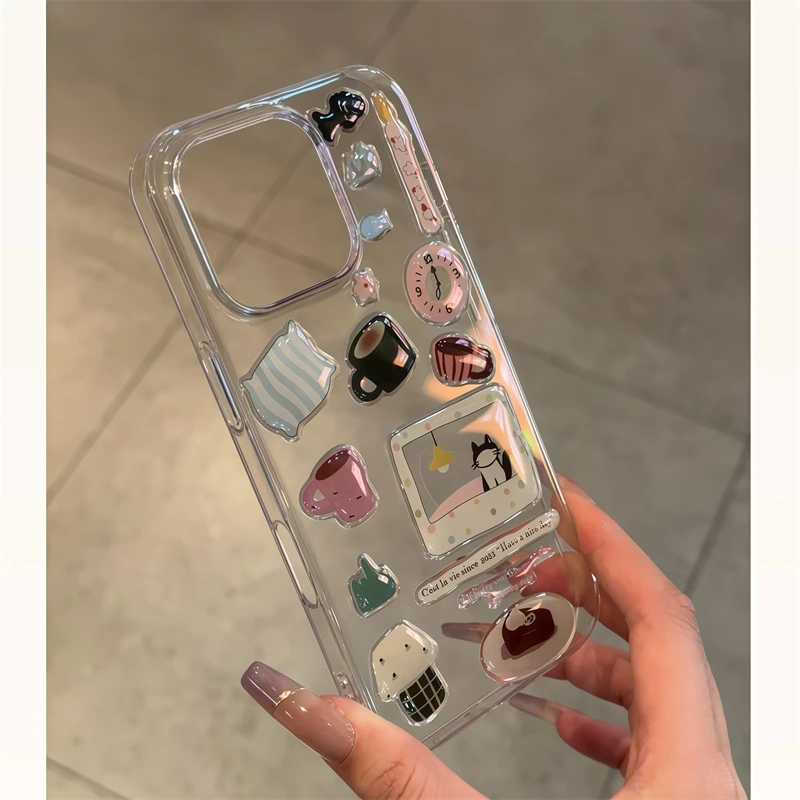 ins风可爱卡通贴纸手机壳适用iPhone16ProMax苹果新款15创意个性1