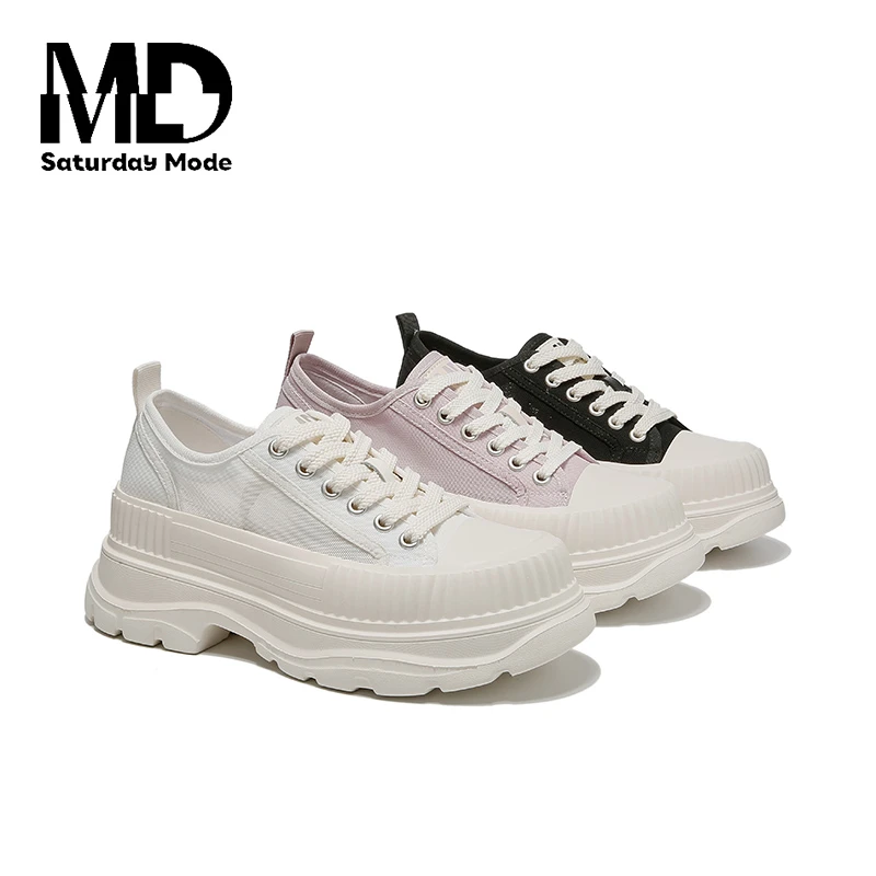 SATURDAYMODE【风华墨染】时尚百搭夏季透气春季厚底网面系带/魏