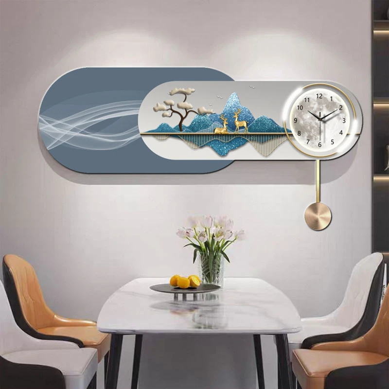 艺潮ZB155福禄客厅餐厅装饰画钟表摇摆挂画高档大气创意挂画JL3