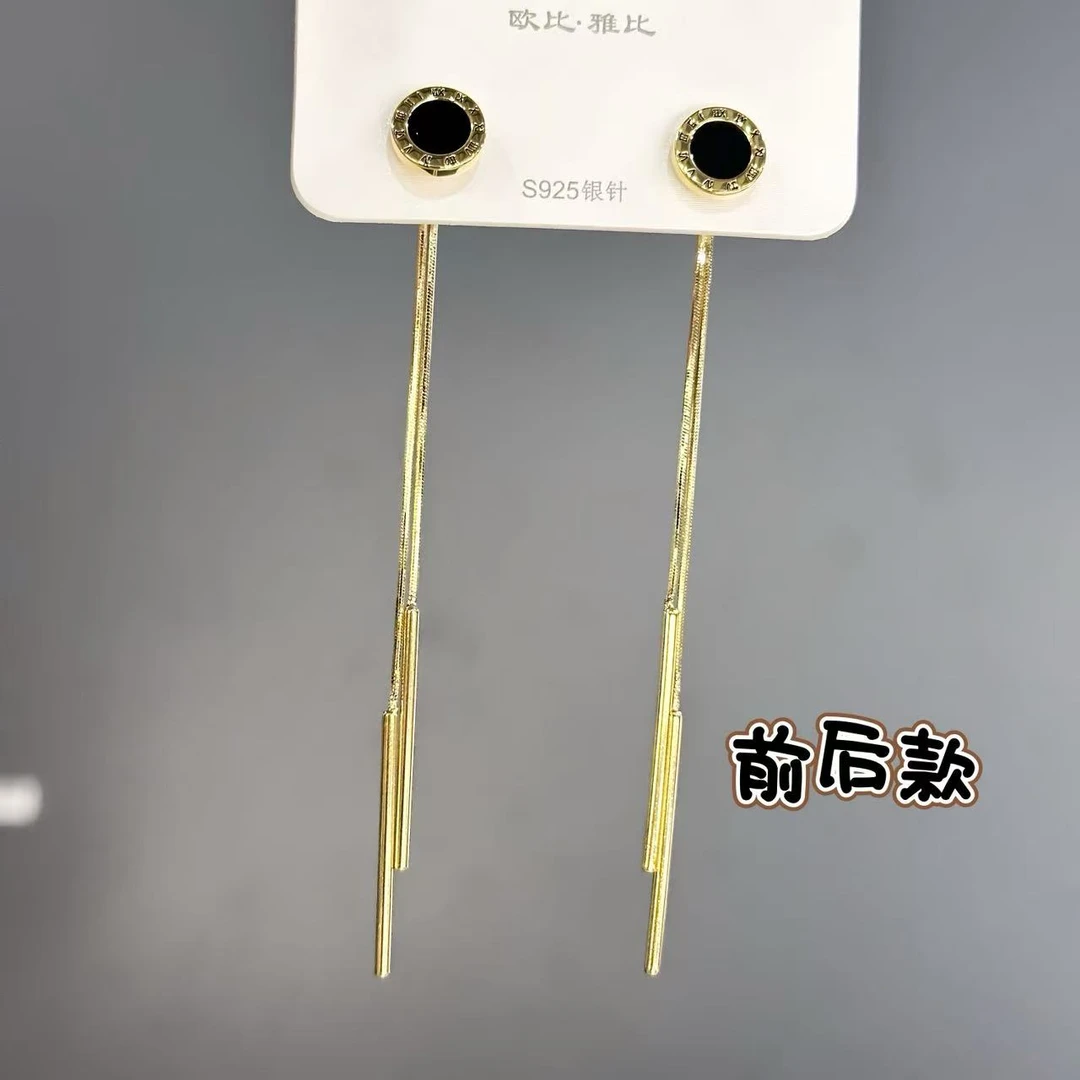 铜合金耳饰 a6欧比雅比【前后款流苏】修饰脸型多戴款流苏耳环42340