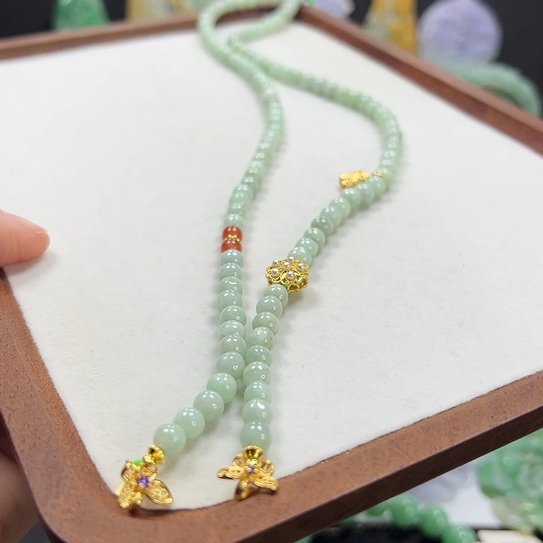 翡翠未镶嵌颈饰项链