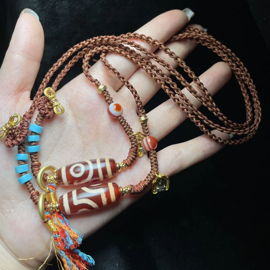 【曹掌柜珠宝】G66621-玛瑙diy脖挂（二眼）多样性发其一-29*11mm