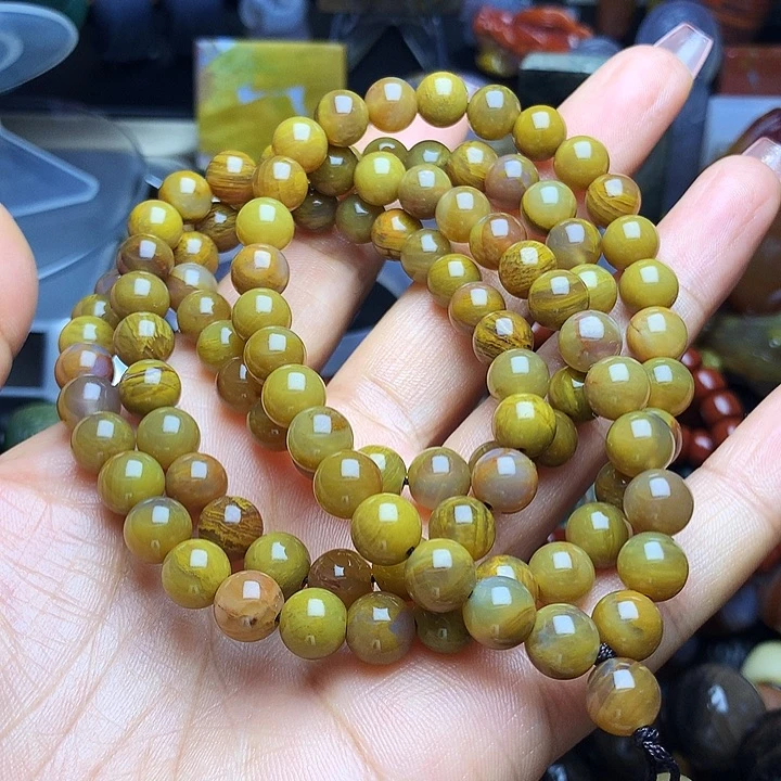 硅化玉未镶嵌手串108粒