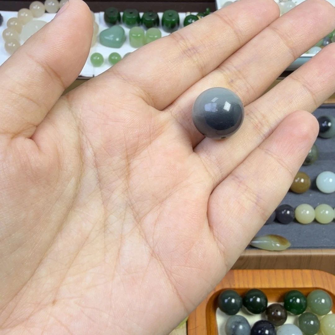 和田玉未镶嵌珠宝半成品卡16青花聚宝盆