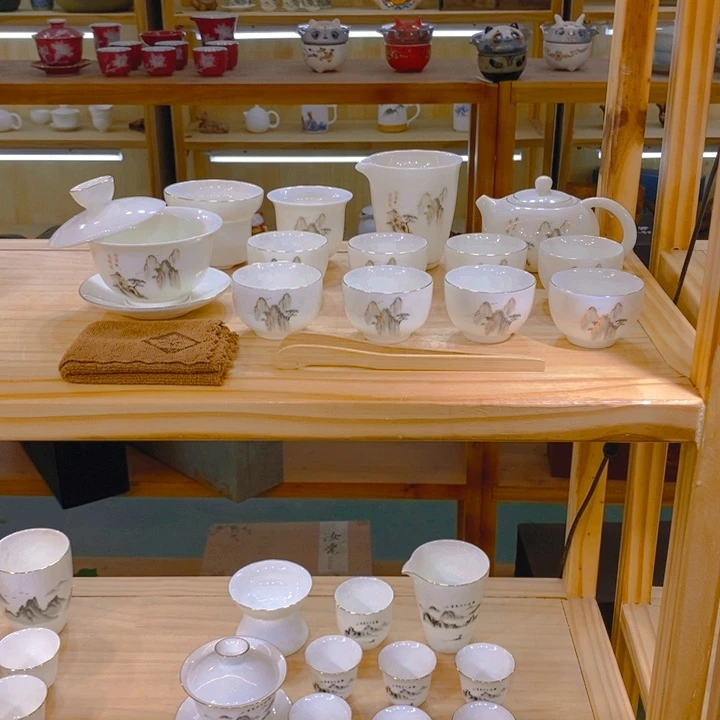 【不止】羊脂玉瓷茶具套装