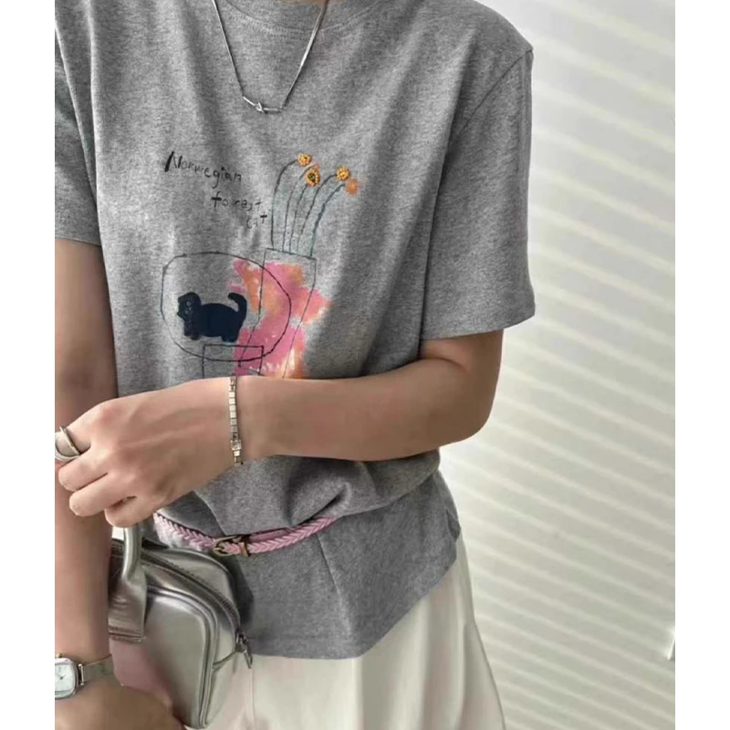 【有趣的小猫~】百搭减龄卡通短袖T恤