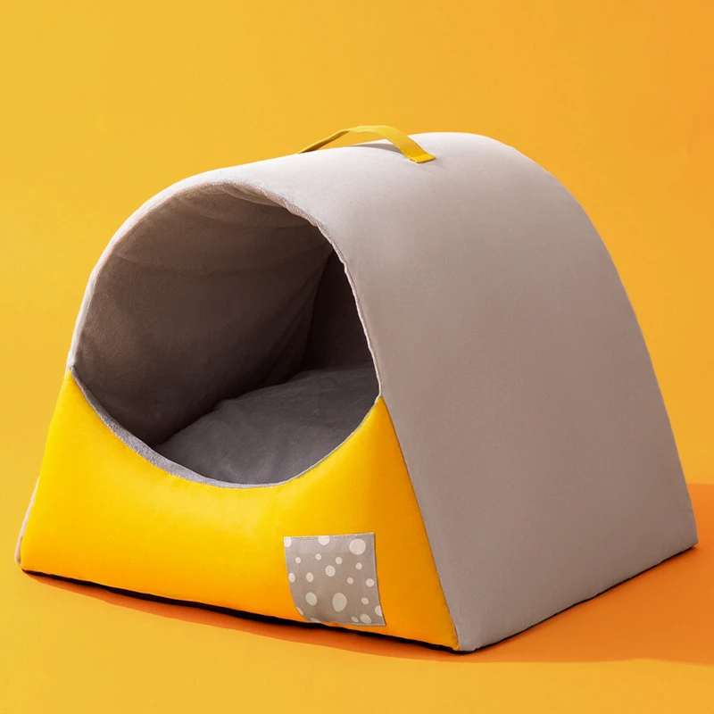 撞色宠物狗窝半封闭式房子猫窝四季通用泰迪比熊狗床宠物窝垫江苏