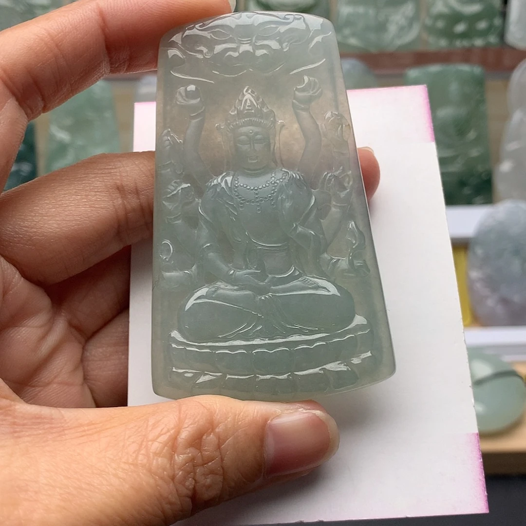 翡翠未镶嵌颈饰千手