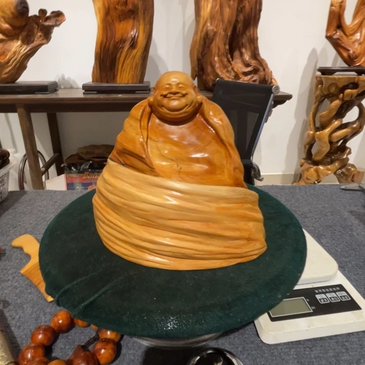 行***8柏木（崖柏）弥勒摆件