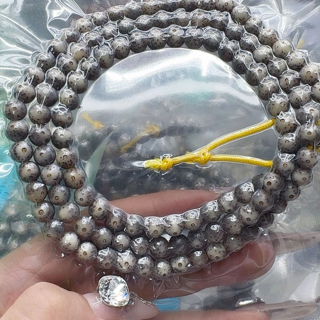 手串星月菩提40高端卡姿兰黑灰星月菩提7圆108