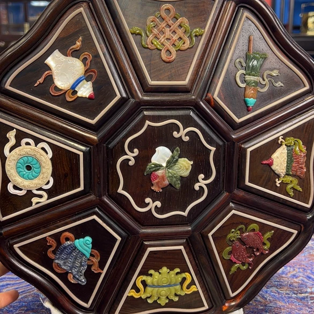 【闪购商品】红酸枝木类成套家具果盒