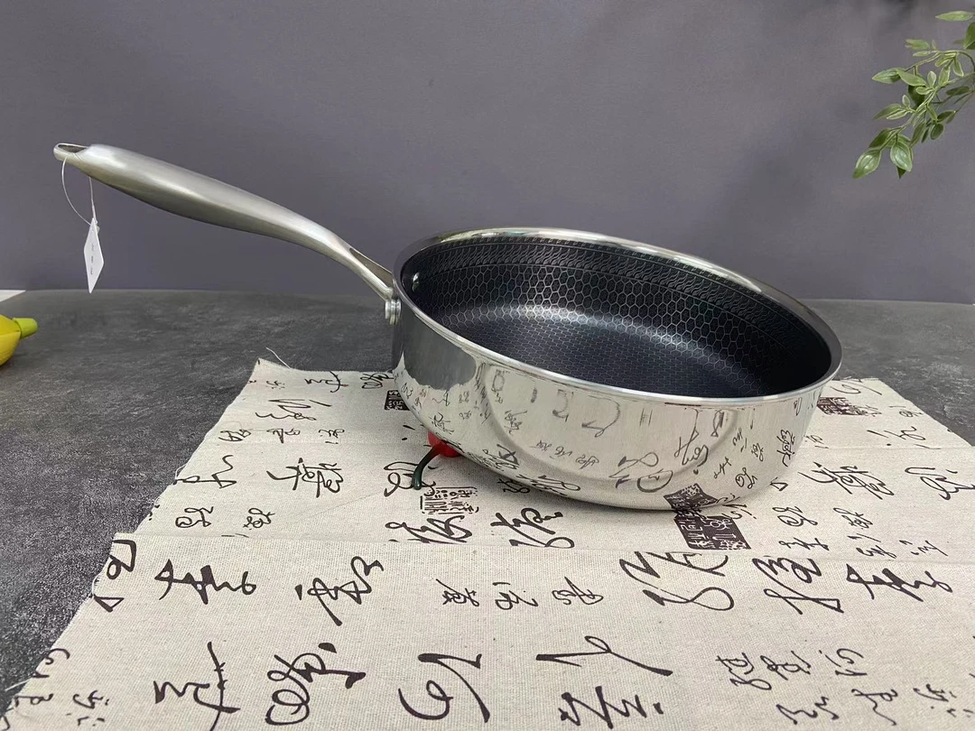 【胖哥粉丝专属】26单面直煎外亮面加深加厚平底煎锅（加盖）禾