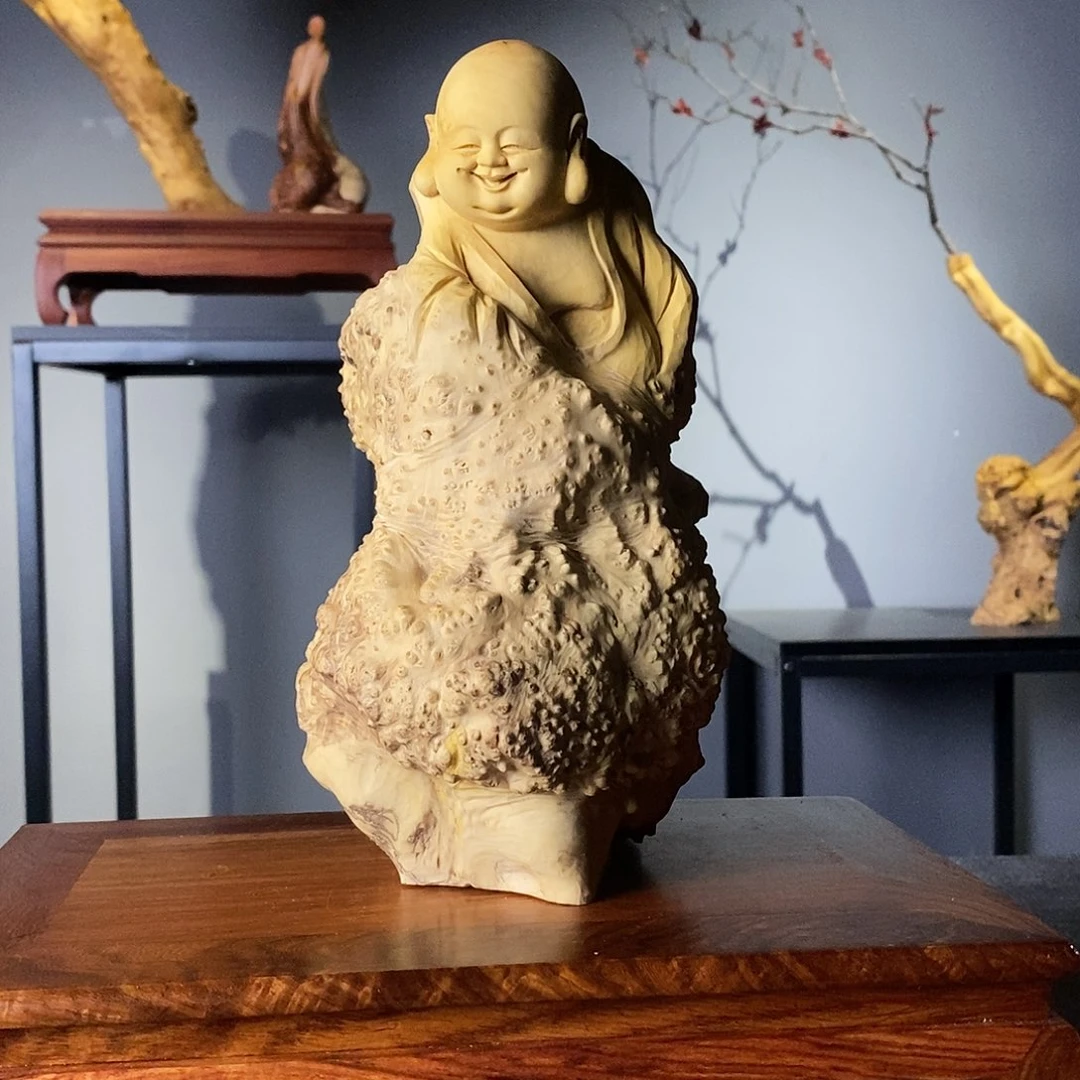 高山小叶黄杨榴包料根雕摆件