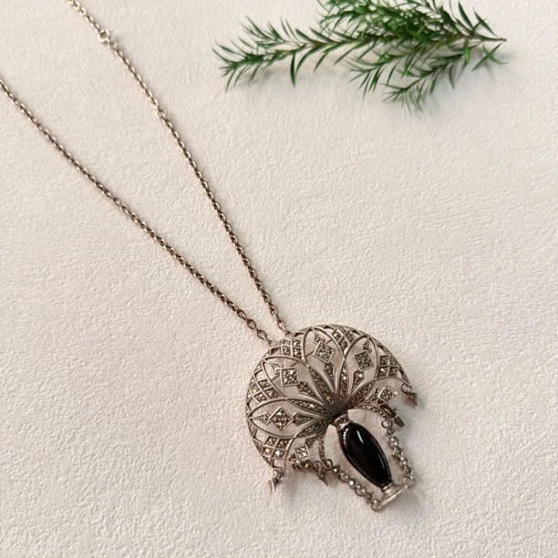 【六六中古】孤品s925玛瑙项链te5509链长50