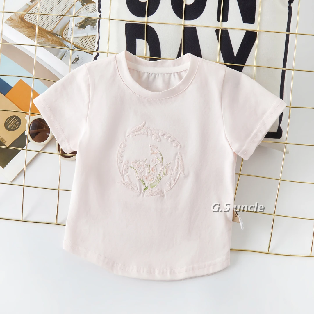 1【雾野山茶】H25136女宝夏季短袖时尚洋气百搭上衣