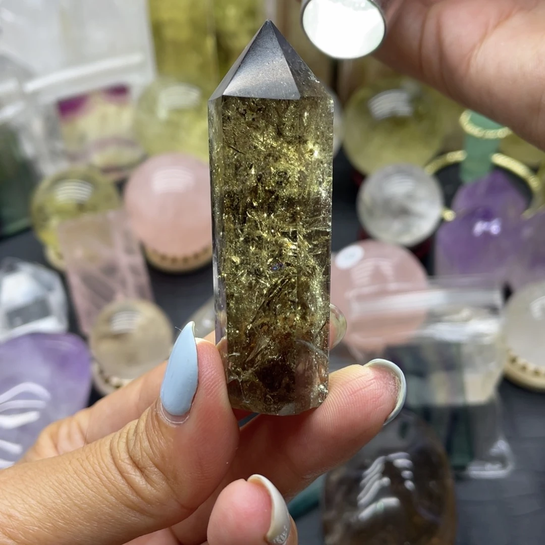 水晶珠宝半成品未镶嵌40茶水晶柱