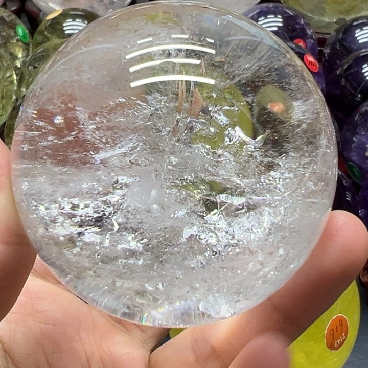 未镶嵌水晶珠宝半成品MM白水晶球C3499