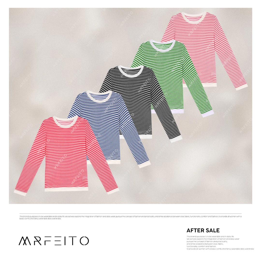 MRFEITO菲爷驾到【条纹时代】韩系糖果多色条纹针织衫H16M02C31246
