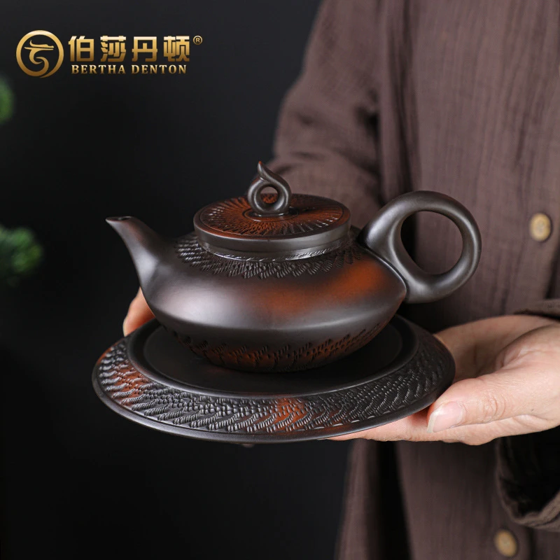 BERTHA DENTON/伯莎丹顿紫陶单壶泡茶壶功夫茶具纯手工仿古西施壶